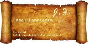 Jasch Henrietta névjegykártya